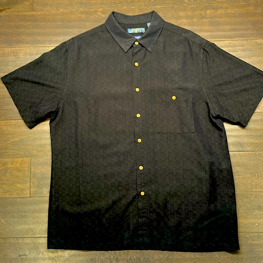 Campia short sleeved casual shirt. Black. Size L